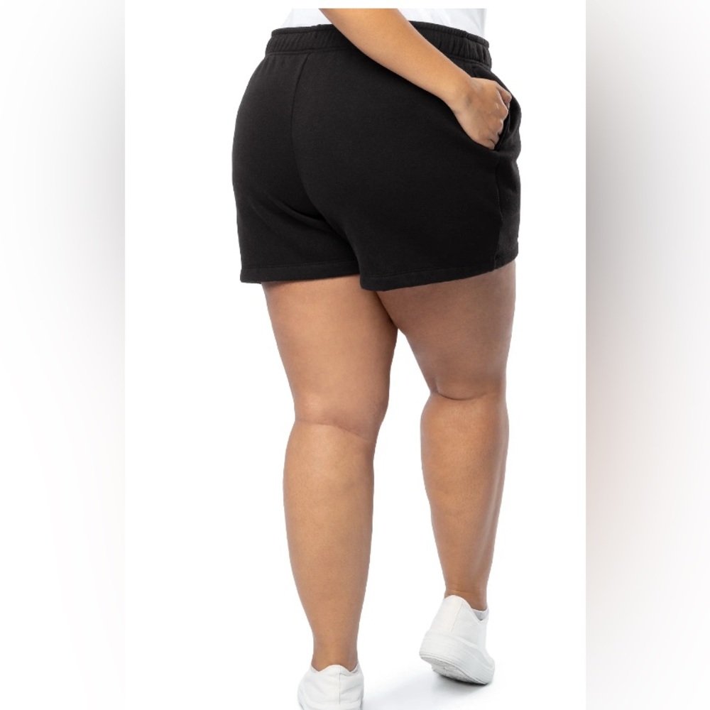 Terra & Sky Women's Plus Size Drawstring Cotton Fleece Short, 2X - Picture 2 of 8